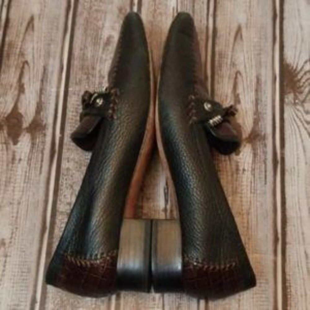 Brighton Kent Croc Embossed Leather  Loafers - Size 7 - Picture 7 of 7